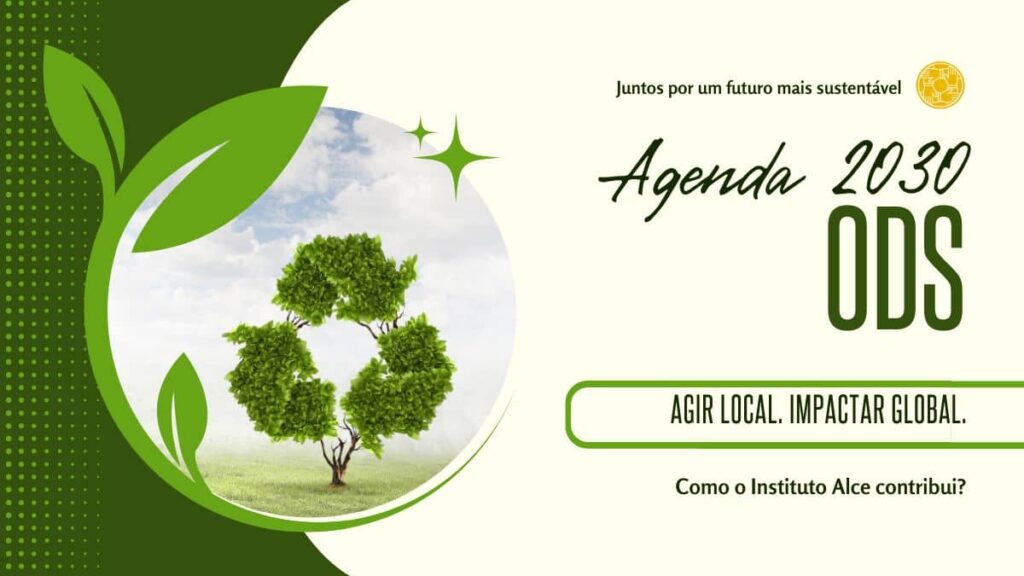 Árvore e folhas verdes, símbolo de sustentabilidade ambiental e ODS da Agenda 2030 da ONU, no blog do Instituto Alce.